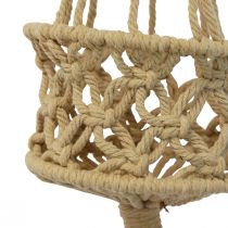 Artikel Macrame decoratie om beige bruin boho op te hangen Ø12cm H79cm