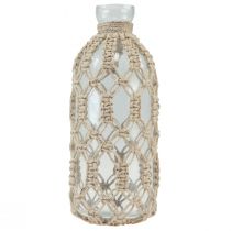 Artikel Macrame fles glazen siervaas naturel jute Ø10,5cm H26cm