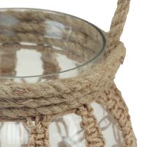 Artikel Macrame glas decoratieve hangdecoratie glazen pot helder Ø16cm H29cm