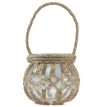 Artikel Macrame glas decoratieve hangdecoratie glazen pot helder Ø16cm H29cm
