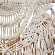 Artikel Macrame wanddecoratie boho crème natuurlijk raffiahout 38x100cm