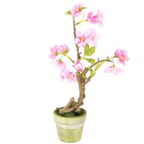 Artikel Kunst amandelboom in pot met roze bloemen H28cm