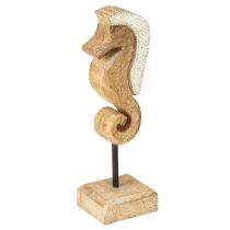 Artikel Mangohouten decoratie zeepaardje met parels tafeldecoratie maritiem 20cm