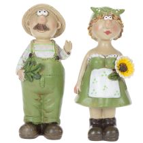 Artikel Decoratieve beeldjes van een boerenpaar, leuke woonkamer- en zomerdecoratie voor binnen, 17 cm, 2 stuks