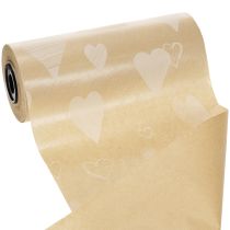 Artikel Manchetpapier 25 cm 100 m natuurlijke hartjes – Vochtbestendig bloemistenpapier