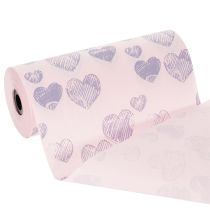 Artikel Bloemenpapier met hartmotieven voor decoratieve bloemstukken, 25 cm x 25 m
