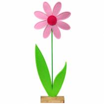 Gigantische vilten bloem groen, roze, roze Ø40cm H93cm raamdecoratie