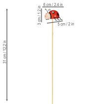 Artikel Tuinstekers in de vorm van lieveheersbeestjes, decoratie voor de lente en zomer, bloemversiering, 31 cm, 4 stuks