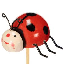 Artikel Tuinstekers in de vorm van lieveheersbeestjes, decoratie voor de lente en zomer, bloemversiering, 31 cm, 4 stuks