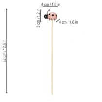 Artikel Decoratieve lieveheersbeestjesfiguurtjes voor bloempotten en bloemstukken voor de lente, 32 cm, 16 stuks