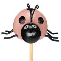 Artikel Decoratieve lieveheersbeestjesfiguurtjes voor bloempotten en bloemstukken voor de lente, 32 cm, 8 stuks