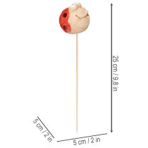 Artikel Tuinstekers in de vorm van lieveheersbeestjes, decoratieve blikvangers voor de tuin, 25 cm, 4 stuks