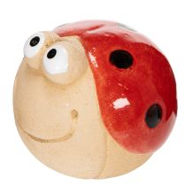 Artikel Decoratieve keramische lieveheersbeestjesfiguurtjes voor vrolijke tuin- en vensterbankdecoratie, 7 cm, 3 stuks