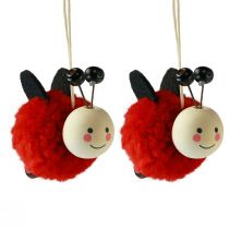 Artikel Lieveheersbeestje decoratie lieveheersbeestje hanger 5,5cm 9 st