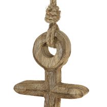 Artikel Maritieme Decoratie Anker Hout Natuurlijk Houten Anker om op te hangen 19cm