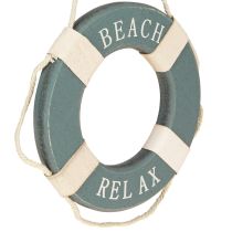 Artikel Reddingsboei Houten Decoratie om op te hangen Maritiem Blauw Ø13cm 2st