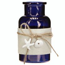 Artikel Maritieme flesvazen met vilt blauw groen wit 12,5cm 3 stuks