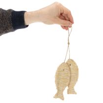 Artikel Nautische hangdecoratie, decoratieve vis om op te hangen, H32cm