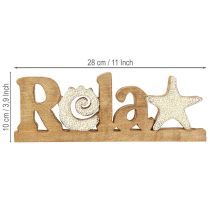 Artikel Maritieme tafeldecoratie “Relax” standaard mangohout 28×10cm
