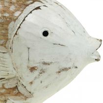 Maritieme decoratie vis hout houten vis shabby chic 17×8cm