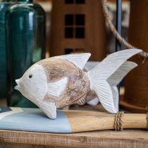 Maritieme decoratie vis hout houten vis shabby chic 17×8cm