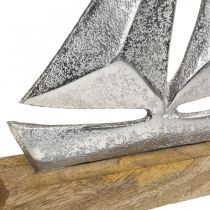 Maritieme decoratie, decoratieve zeilboot metaal, decoratief schip H16.5cm