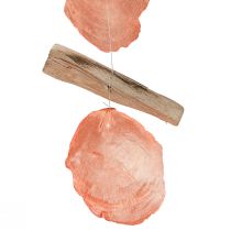 Artikel Maritieme decoratiehanger Capiz schelpen drijfhout oranje naturel 35cm