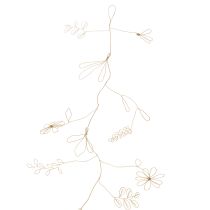 Artikel Metalen bloemenkrans, gemaakt van draad, geschikt voor een bloemenkrans, zomerdecoratie, wanddecoratie, goudkleurig, 110 cm