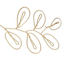 Artikel Metalen bloemenkrans, gemaakt van draad, geschikt voor een bloemenkrans, zomerdecoratie, wanddecoratie, goudkleurig, 110 cm