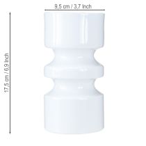 Artikel Metalen bloemenvaas in crèmewit emaille Ø9cm H17.5cm
