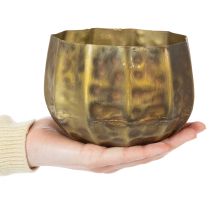 Artikel Decoratieve metalen bloempot, messing, Ø22/18/14 cm, set van 3