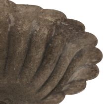 Artikel Metalen sierschaal op voetbokaal antiek grijsbruin Ø12cm H18cm