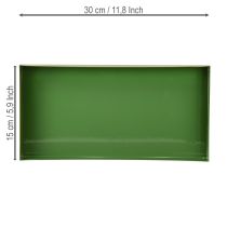 Artikel Metalen decoratieve schaal rechthoekige metalen schaal groen 30×15cm