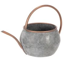 Artikel Metalen decoratieve gieter, vintage landelijke stijl, tuindecoratie, voor het beplanten, zilverkleurig koper, L41cm Ø26cm H30cm