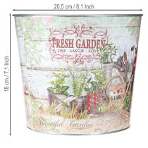 Artikel Metalen plantenpot Fresh Garden Kleurrijk Vintage H18cm