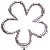 Artikel Metalen bloemdecoratie zilver zwart tafeldecoratie lente H36cm