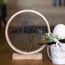 Artikel Metalen bloemen tafeldecoratie hout metalen veerdecoratie H19cm