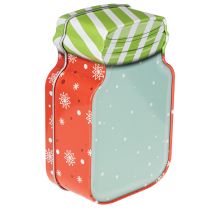 Artikel Metalen koekblik met kerstmotief in de vorm van een koekjespot, 15 cm, 2 stuks