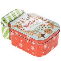 Artikel Metalen koekblik met kerstmotief in de vorm van een koekjespot, 15 cm, 2 stuks