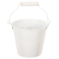 Artikel Metalen emmers, wit, Ø12cm, H10cm, 8 stuks