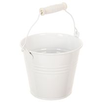 Artikel Metalen emmers, wit, Ø12cm, H10cm, 8 stuks