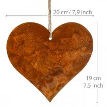 Artikel Metalen harten, decoratieve hangers, roestdecoratie 19×20 cm 4 st