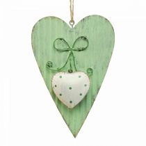 Metalen hart, decoratief hart om op te hangen, hartdecoratie H14.5cm 2st