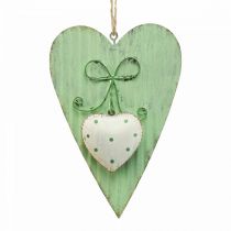 Artikel Metalen hart, decoratief hart om op te hangen, hartdecoratie H14,5cm 2 st.