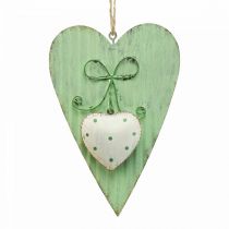 Artikel Metalen hart, decoratief hart om op te hangen, hartdecoratie H14.5cm 2st