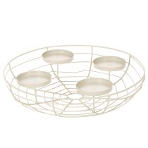 Artikel Ronde adventskrans kaarsenhouder voor vier theelichtjes of kaarsen, 35 cm