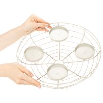 Artikel Ronde adventskrans kaarsenhouder voor vier theelichtjes of kaarsen, 35 cm