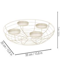 Artikel Ronde adventskrans kaarsenhouder voor vier theelichtjes of kaarsen, 35 cm