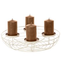 Artikel Ronde adventskrans kaarsenhouder voor vier theelichtjes of kaarsen, 35 cm