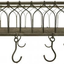 Vierkante metalen mand met ophanghaak decoratie metaal 50x30,5x12,5cm